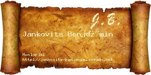 Jankovits Benjámin névjegykártya