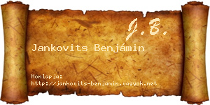 Jankovits Benjámin névjegykártya